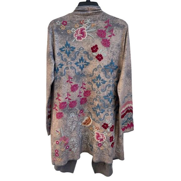 Johnny Was Mallie Metallic Embroidered Cardigan Open Coat Coatigan S Duster Boho - Picture 3 of 7